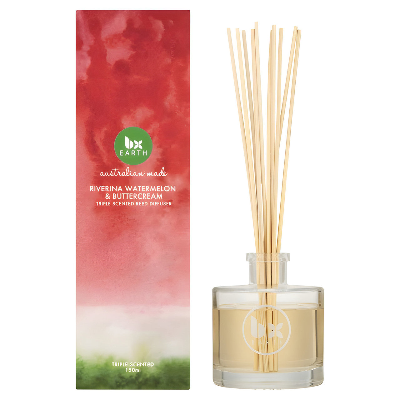 BX Earth Riverina Watermelon & Buttercream Triple Scented Reed Diffuser 150ml