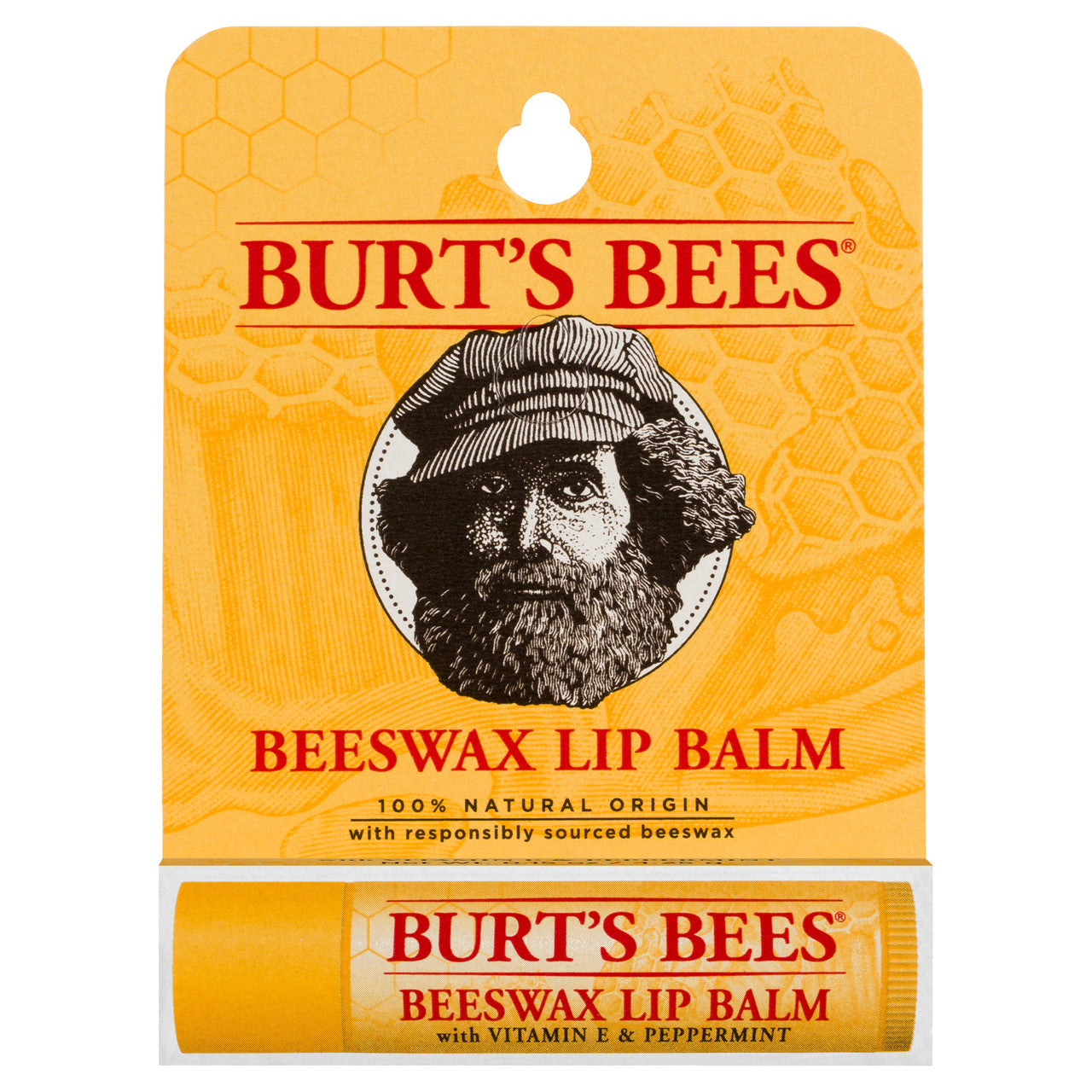Burts Bees 100% Natural Beeswax With Vitamin E & Peppermint Lip Balm 4.25g