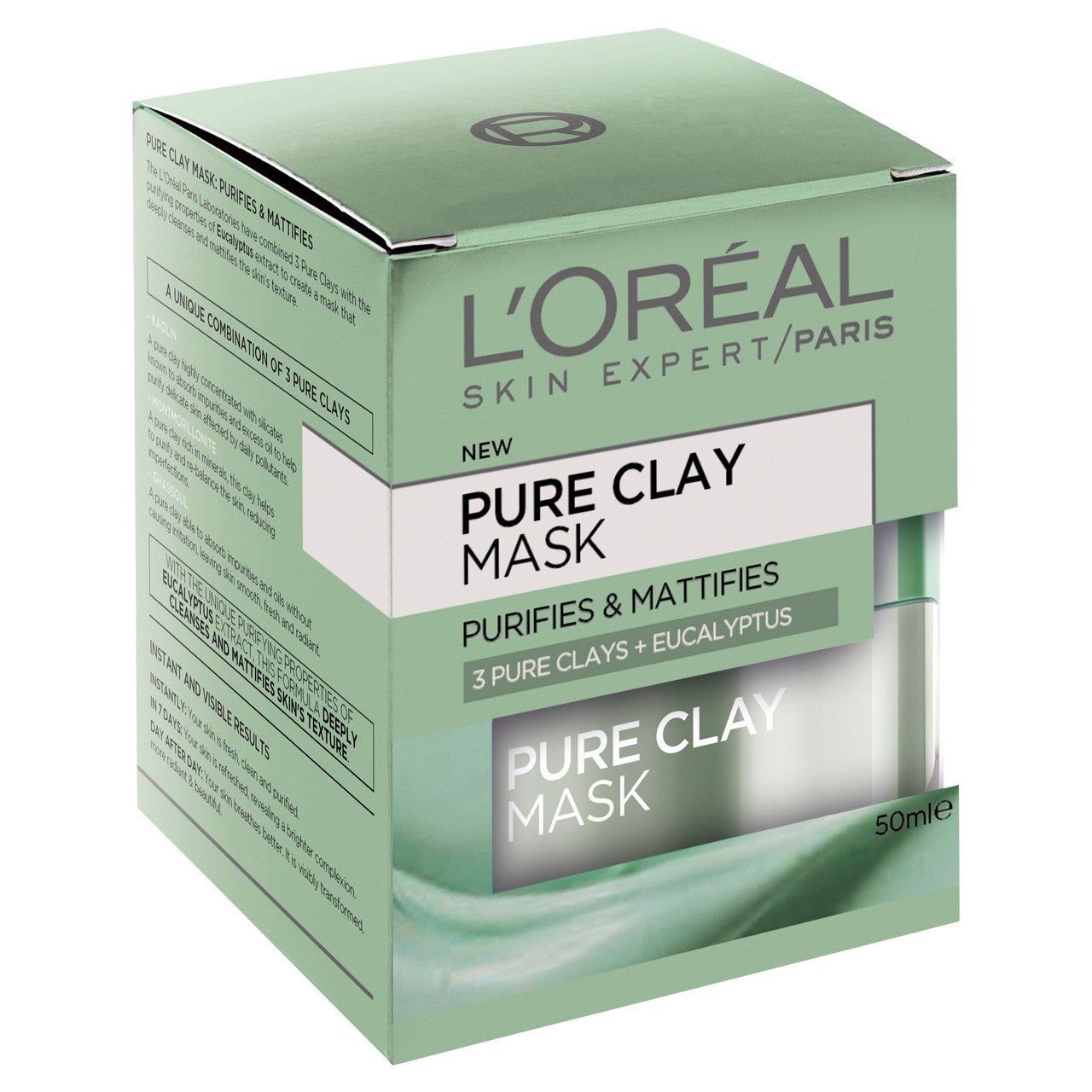 L'Oréal Paris Pure Clay Purifying Eucalyptus Mask, 50mL