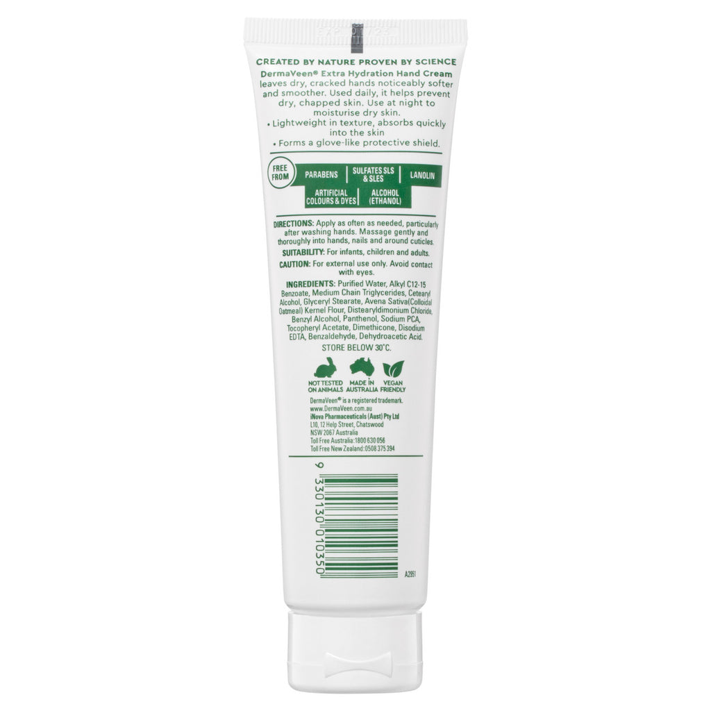 DermaVeen Extra Hydration Hand Cream for Extra Dry, Itchy & Sensitive Skin 100g