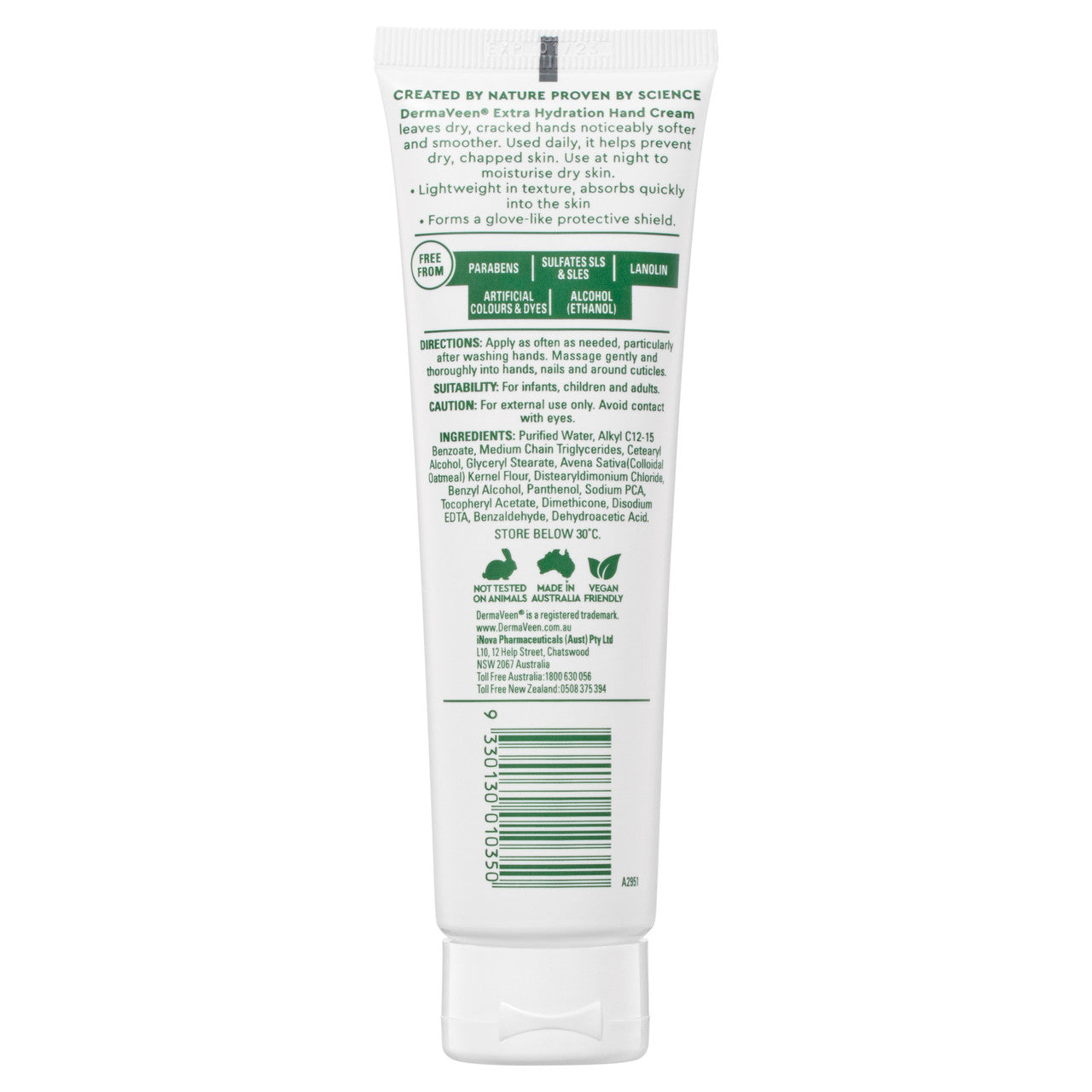 DermaVeen Extra Hydration Hand Cream for Extra Dry, Itchy & Sensitive Skin 100g