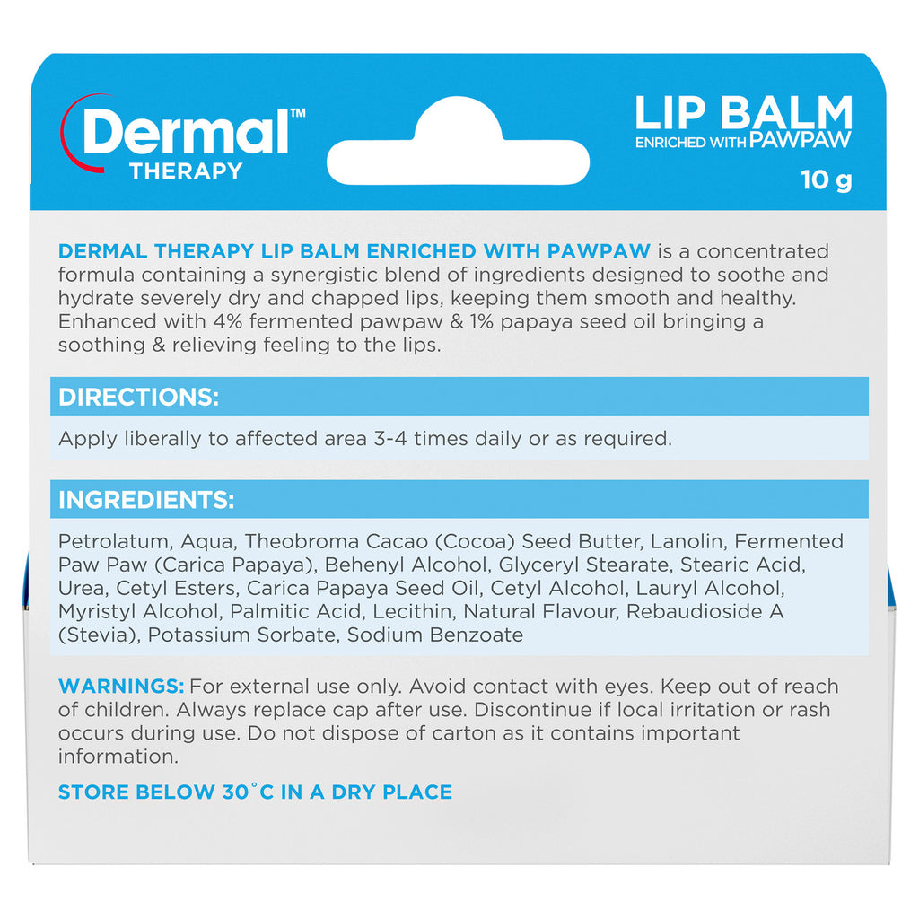 Dermal Therapy Lip Balm Enriched with PawPaw 10g