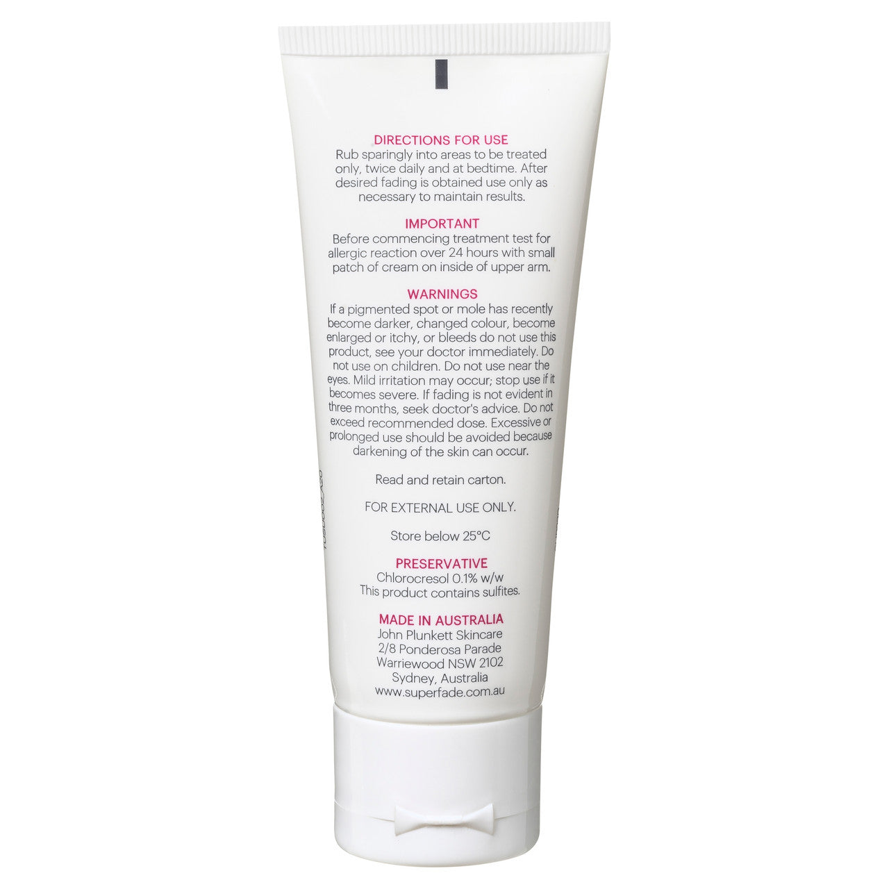 John Plunkett's Superfade Treatment Cream 60mL