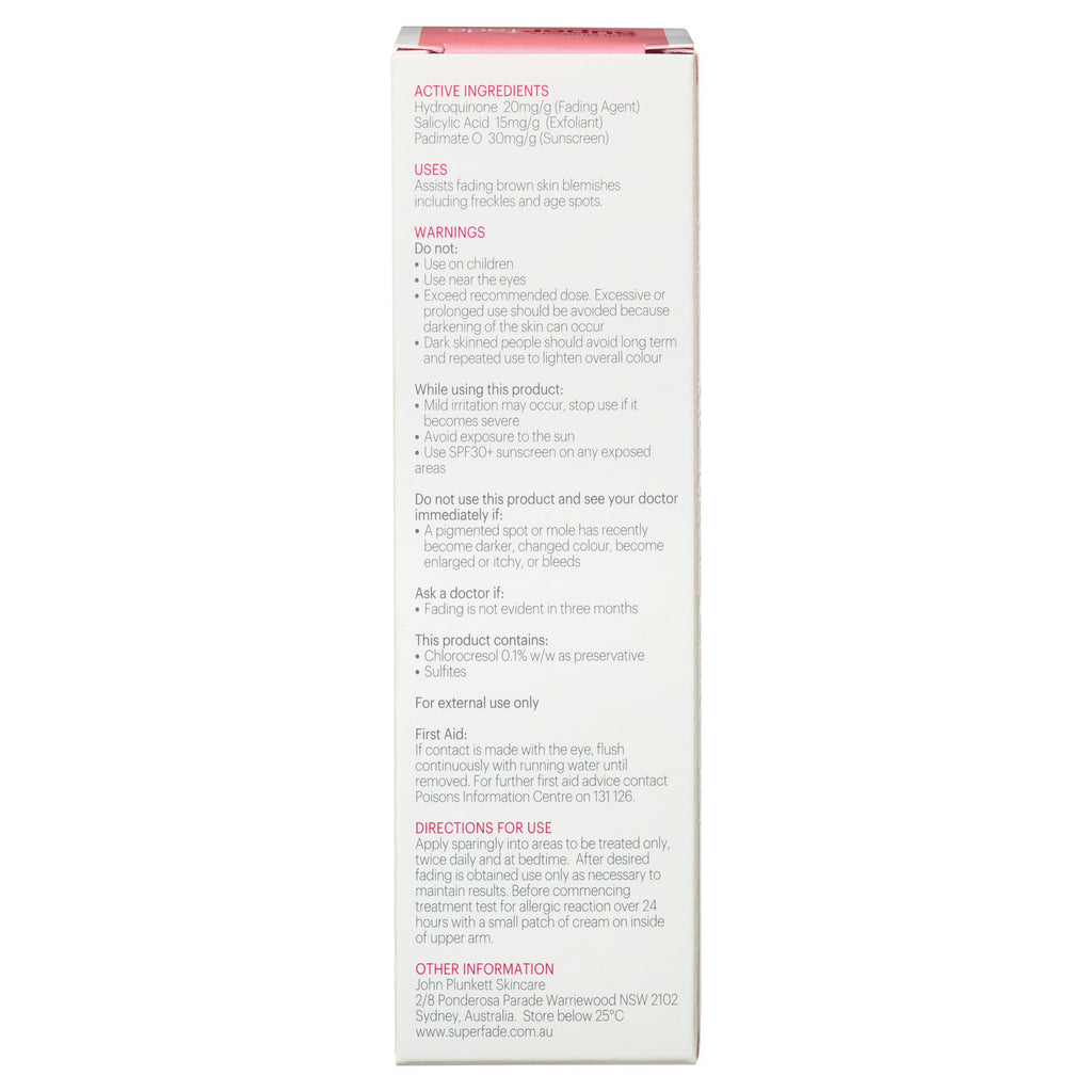 John Plunkett's Superfade Face Treatment Cream 40mL