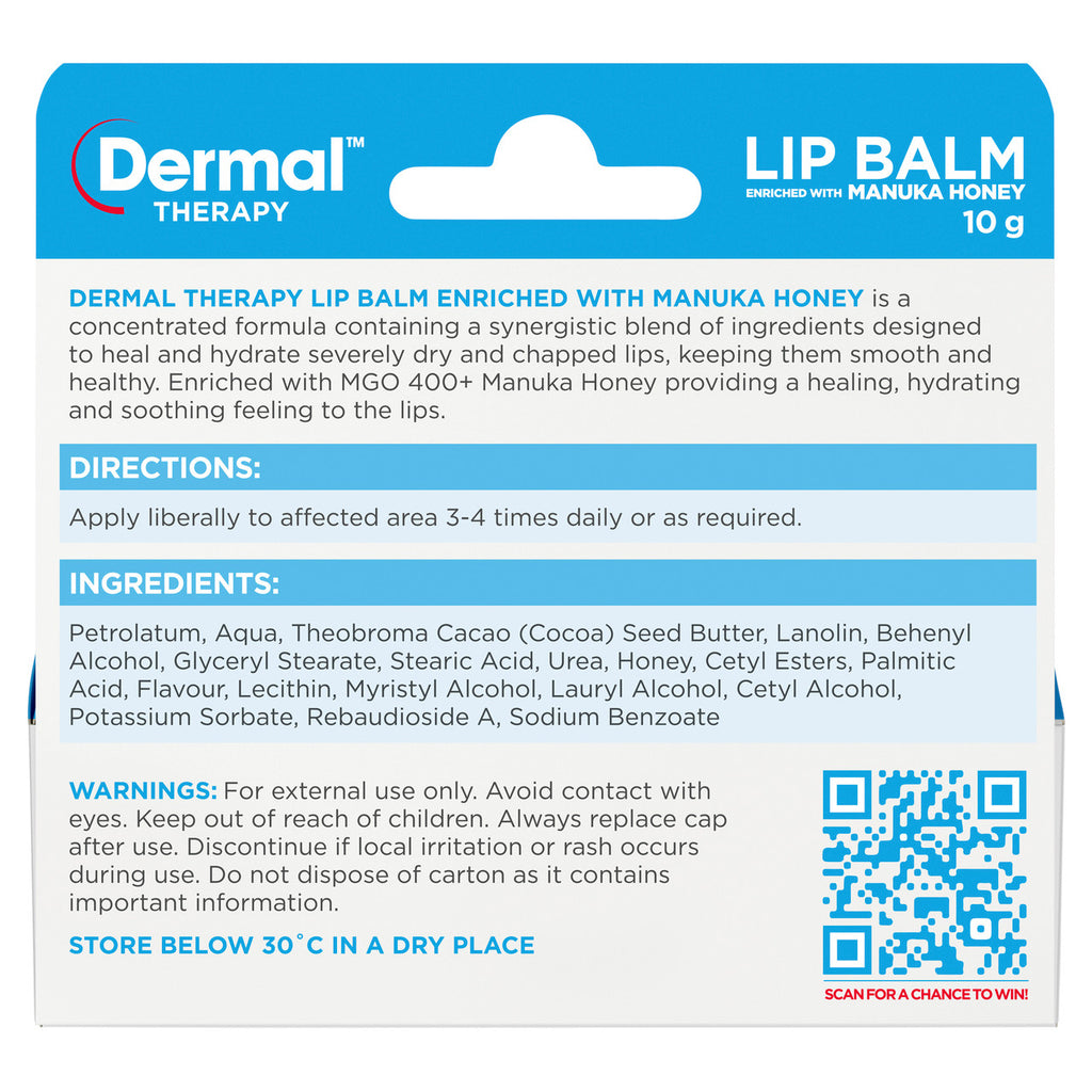 Dermal Therapy Lip Balm Enriched with Manuka Honey 10g