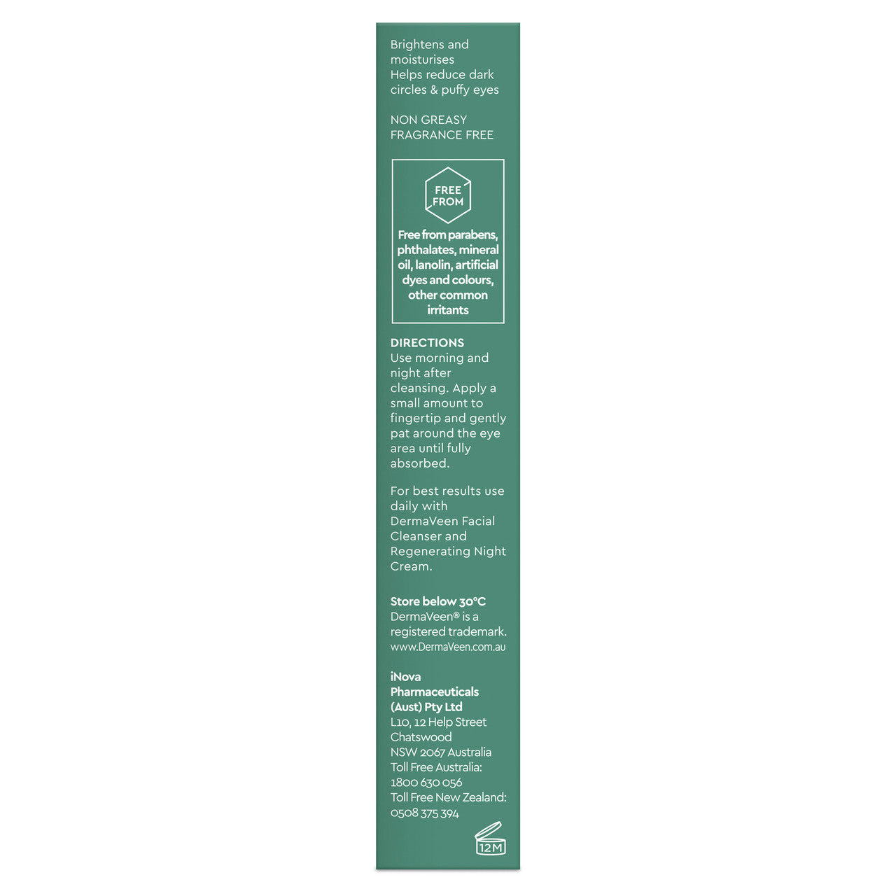 DermaVeen Moisture Bright Eye Cream 15mL