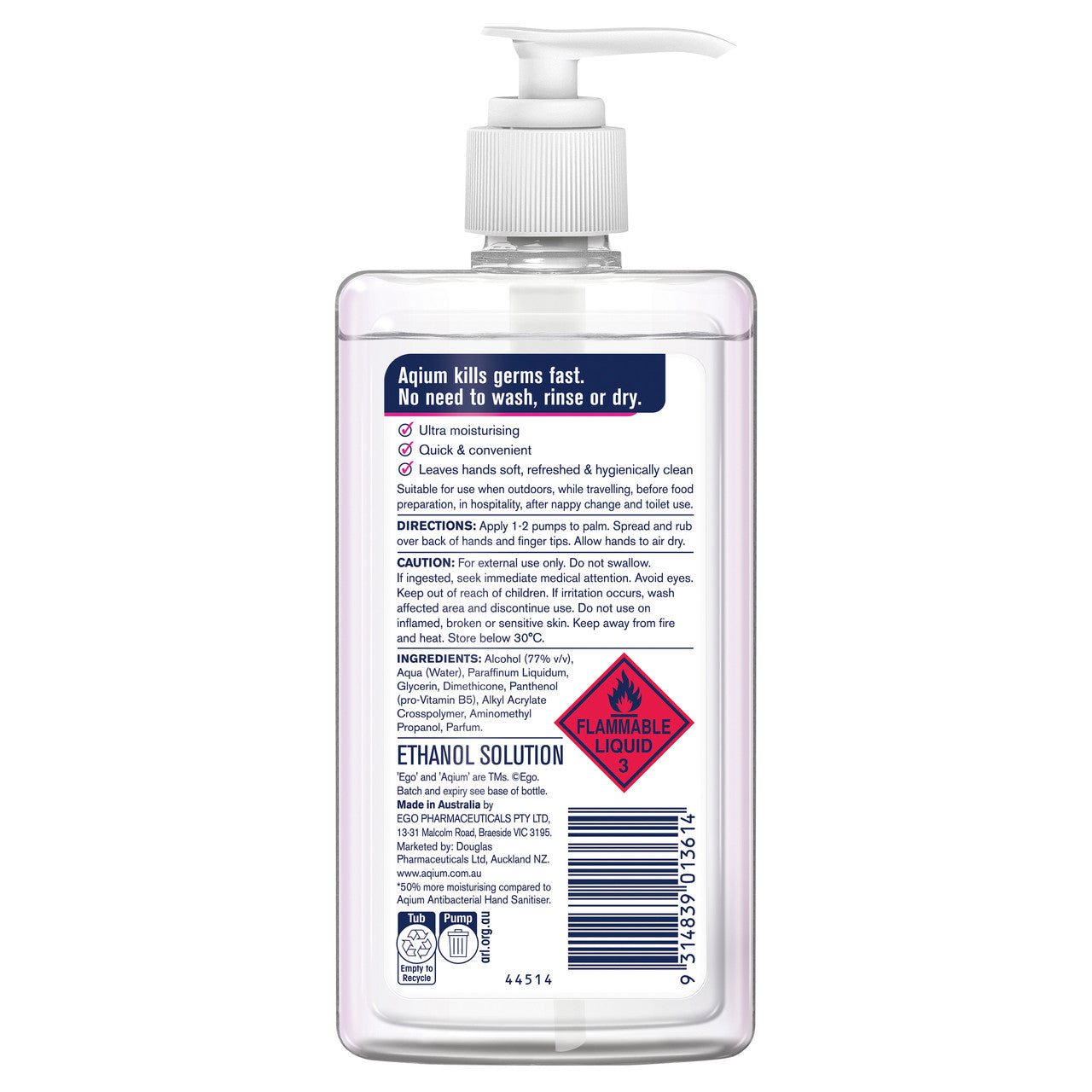 Aqium Ultra Antibacterial Hand Sanitiser 375ml