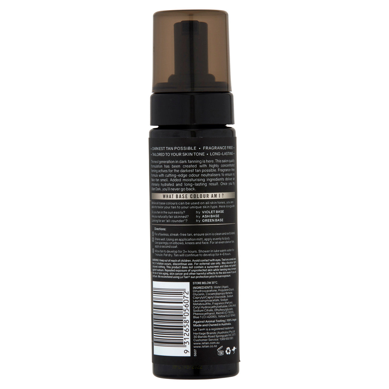 Le Tan Gold DARK Tanning Foam - Ash Base