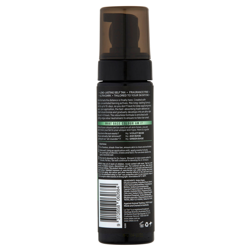 Le Tan Gold STAY Tanning Foam - Green Base