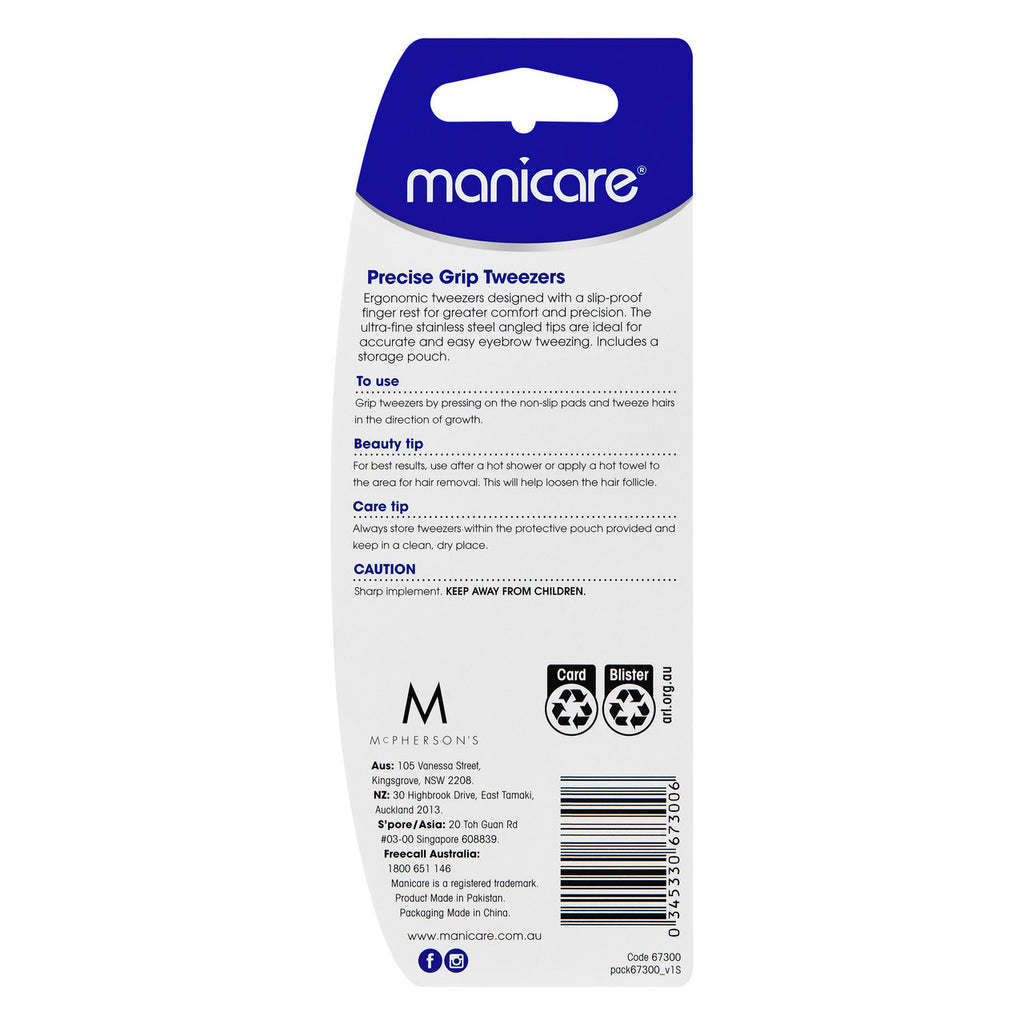 Manicare Precise Grip Tweezers, Purple