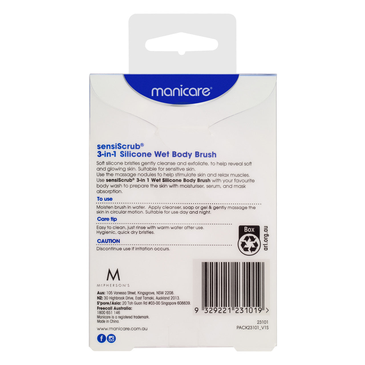 Manicare SensiScrub™ 3 in 1 Wet Body Brush