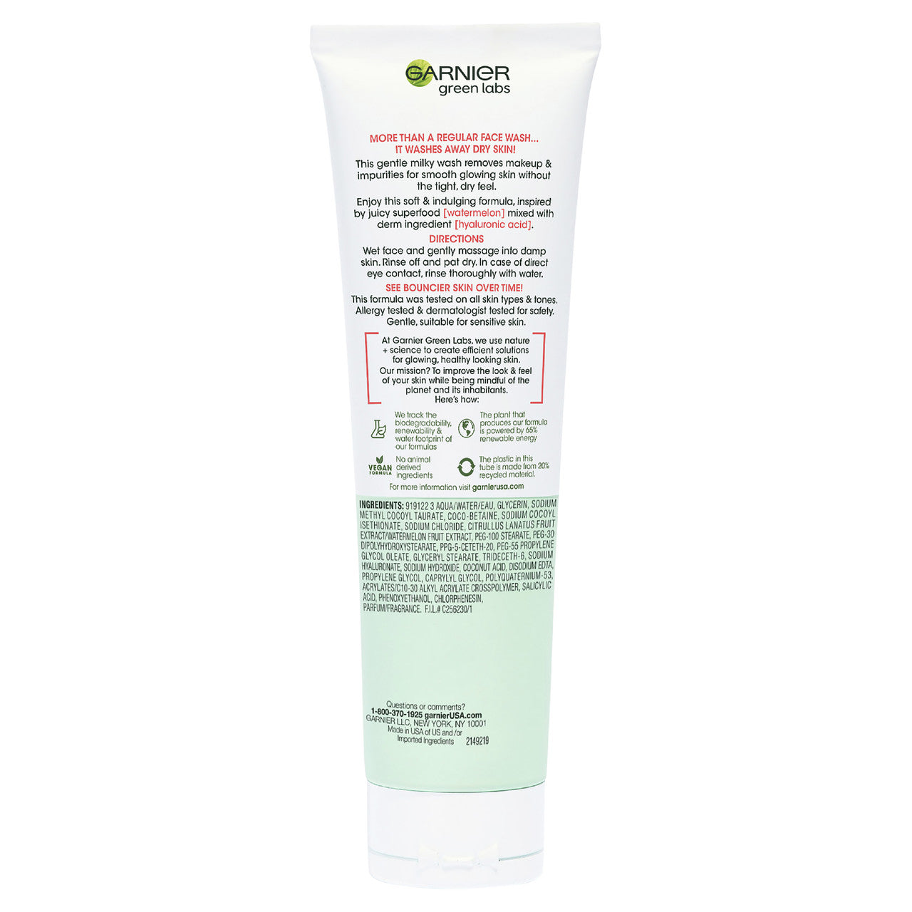 Garnier Green Labs Hyalu-Melon Smoothing Milky Cleanser 130mL
