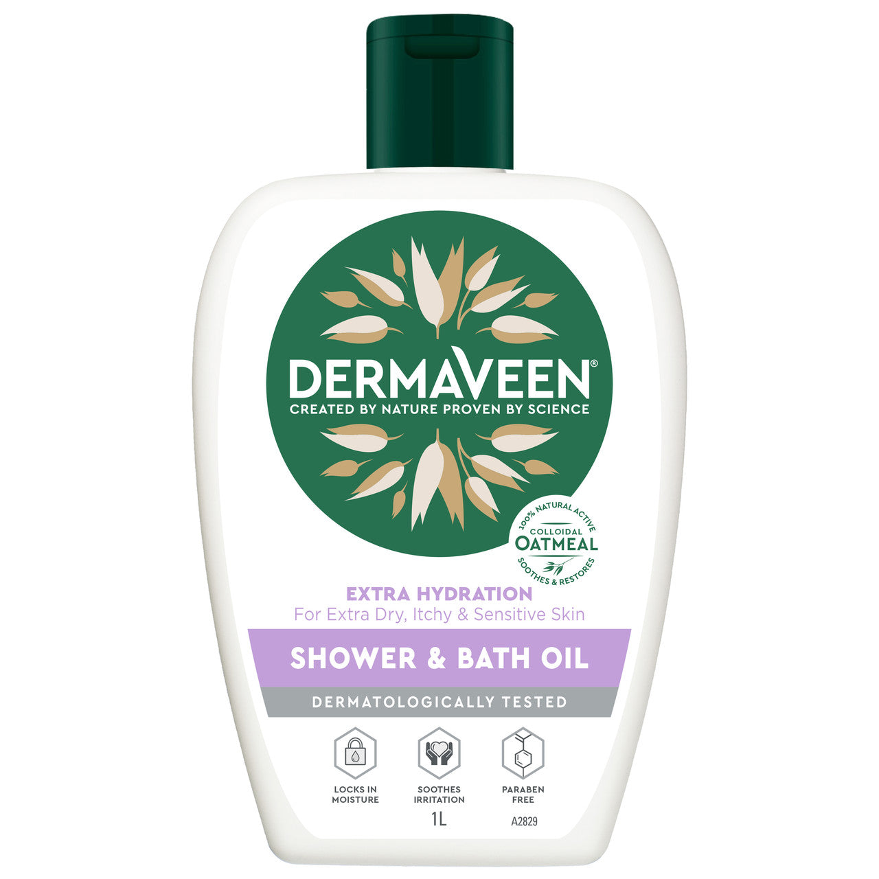 DermaVeen Extra Hydration Shower & Bath Oil for Extra Dry, Itchy & Sensitive Skin 1L