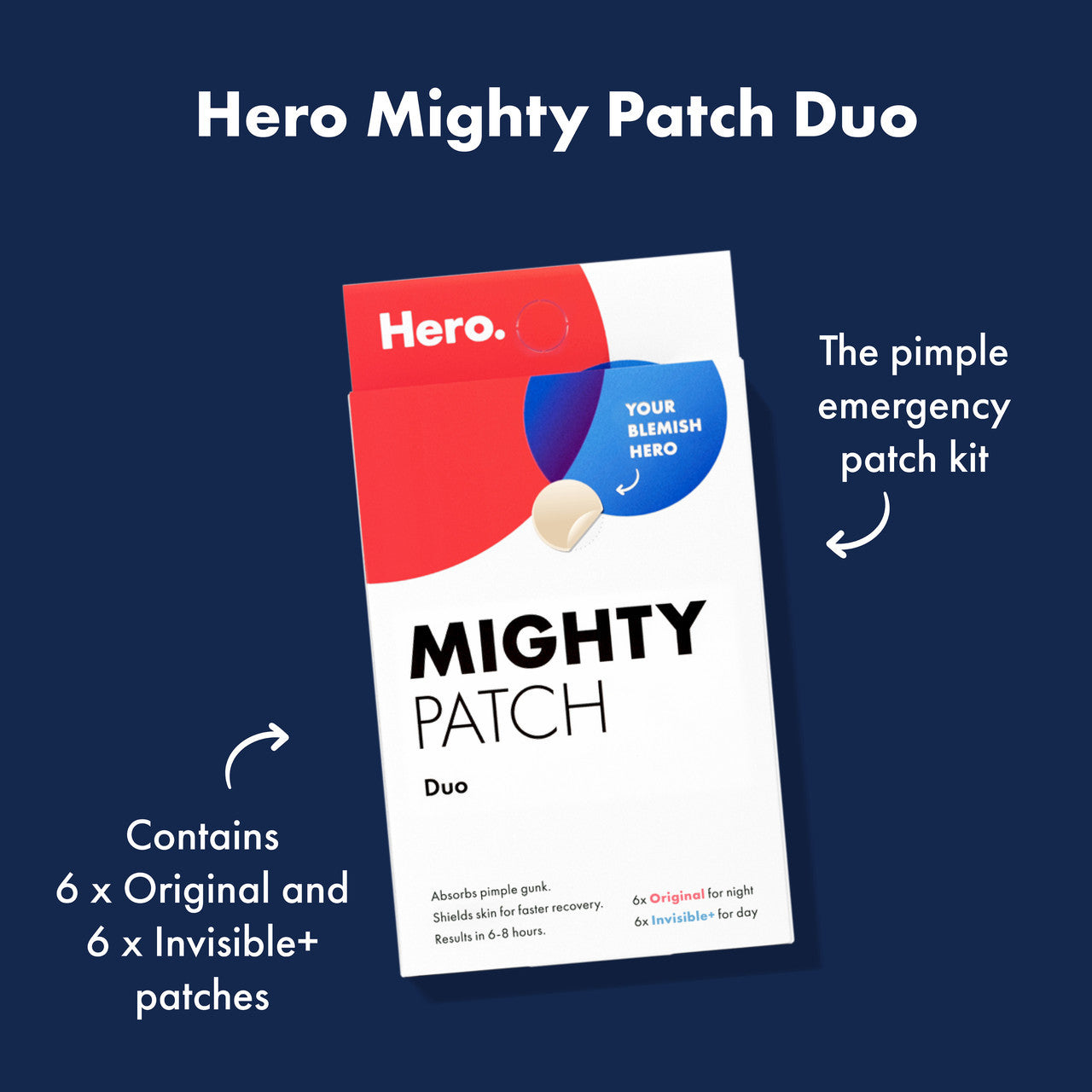 Hero Mighty Patch Duo Pimple Patches | Day & Night Patches | 12 pack