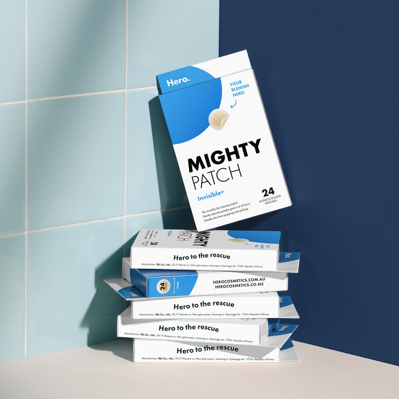 Hero Mighty Patch Invisible+ Hydrocolloid | Pimple Patches | For Day Time | Blends To Skin | 24 pack
