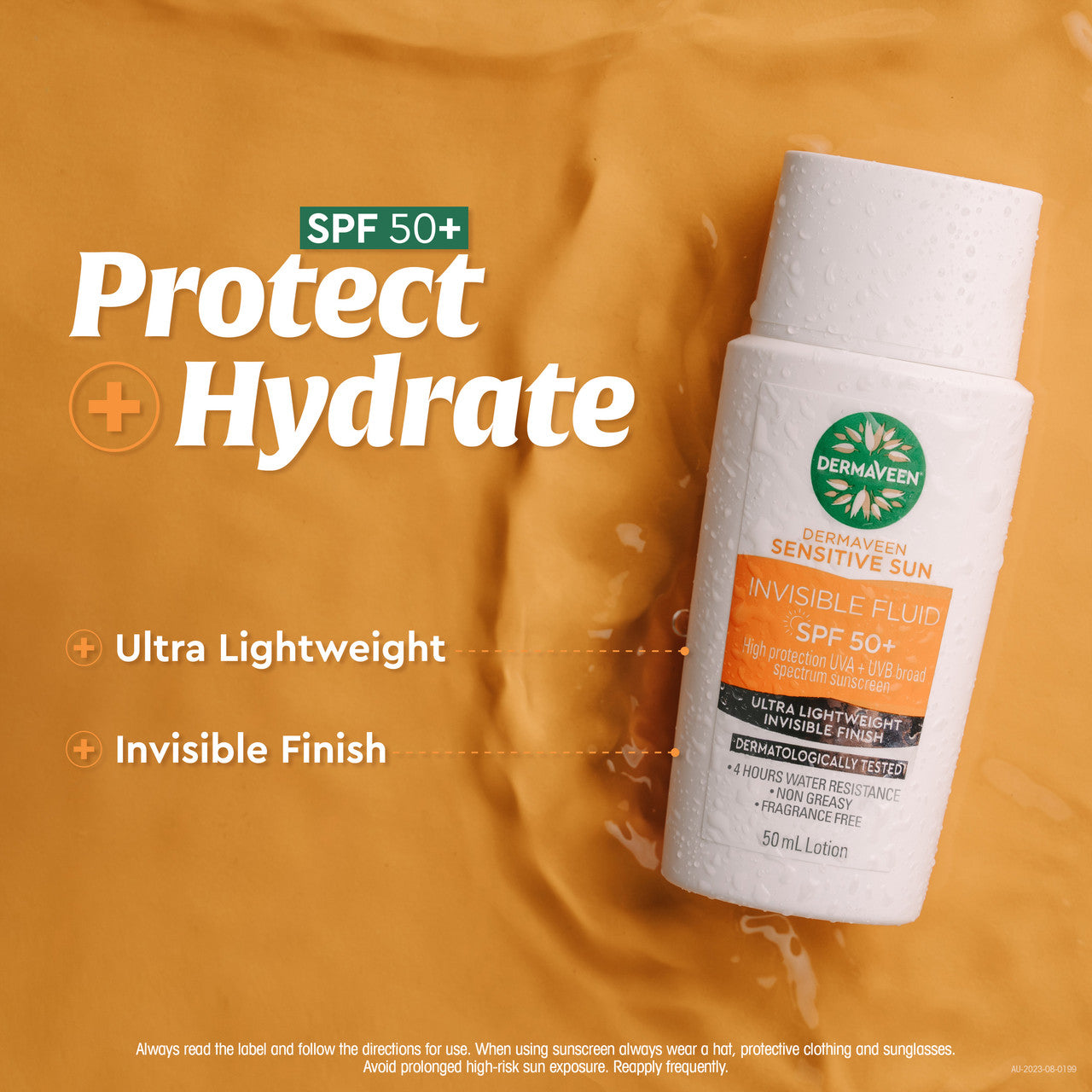 DermaVeen Sensitive Sun Invisible Fluid SPF 50+ Sunscreen 50mL