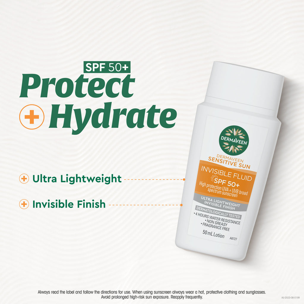 DermaVeen Sensitive Sun Invisible Fluid SPF 50+ Sunscreen 50mL