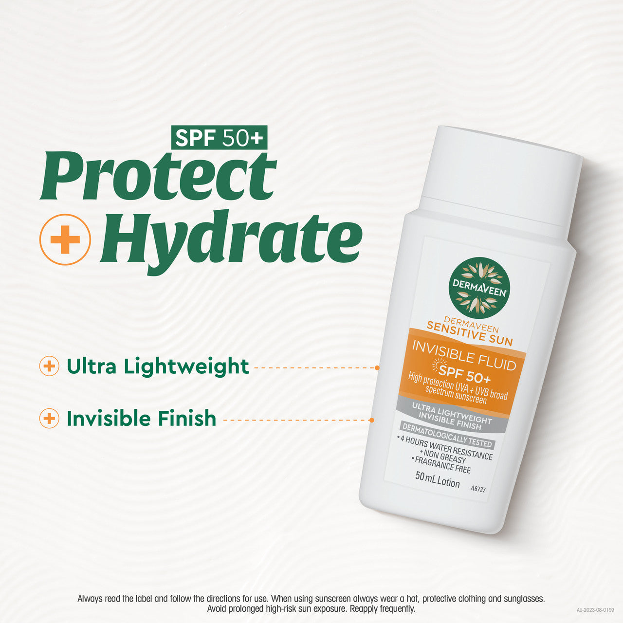 DermaVeen Sensitive Sun Invisible Fluid SPF 50+ Sunscreen 50mL