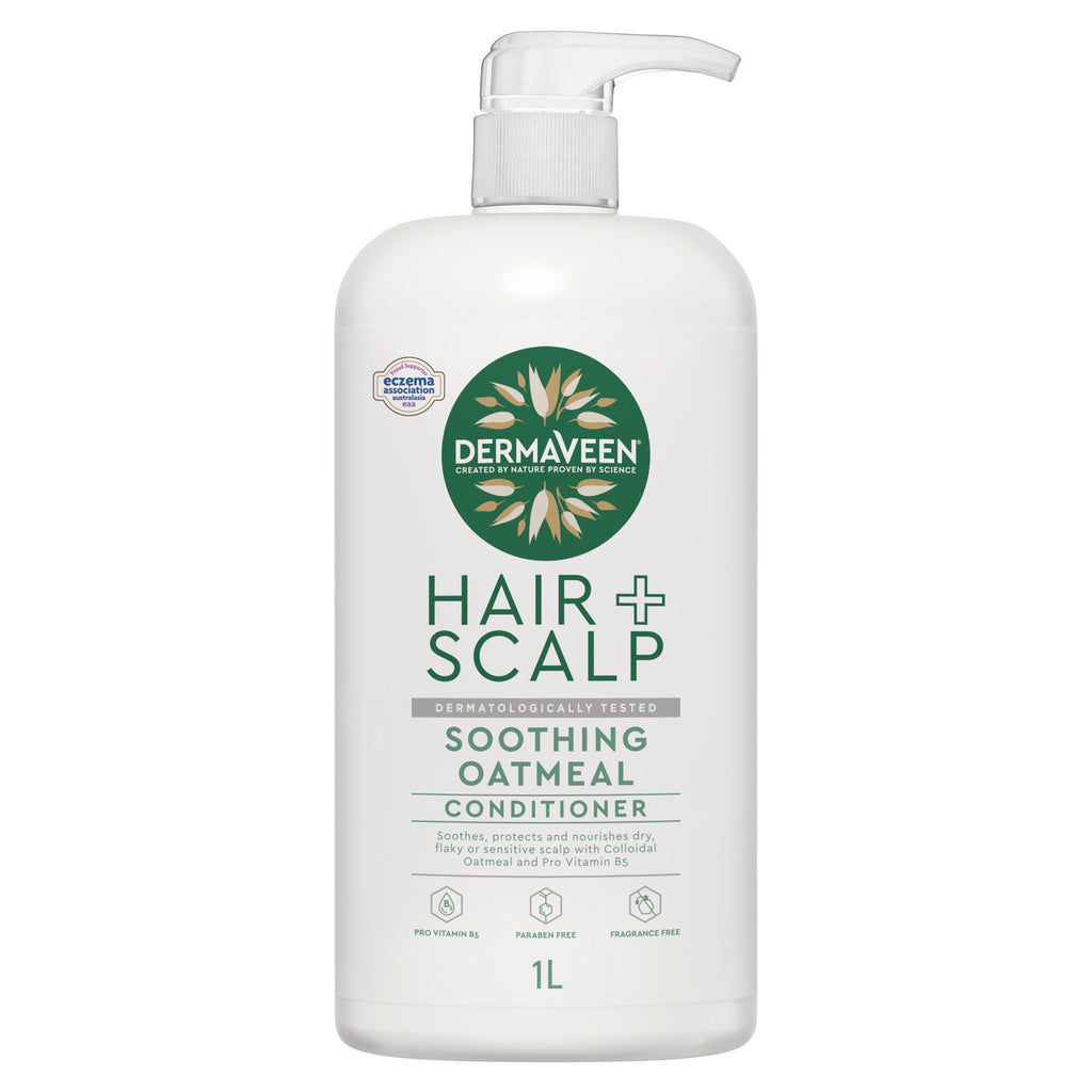 DermaVeen Hair + Scalp Soothing Oatmeal Conditioner for Dry, Flaky or Sensitive Scalps 1L