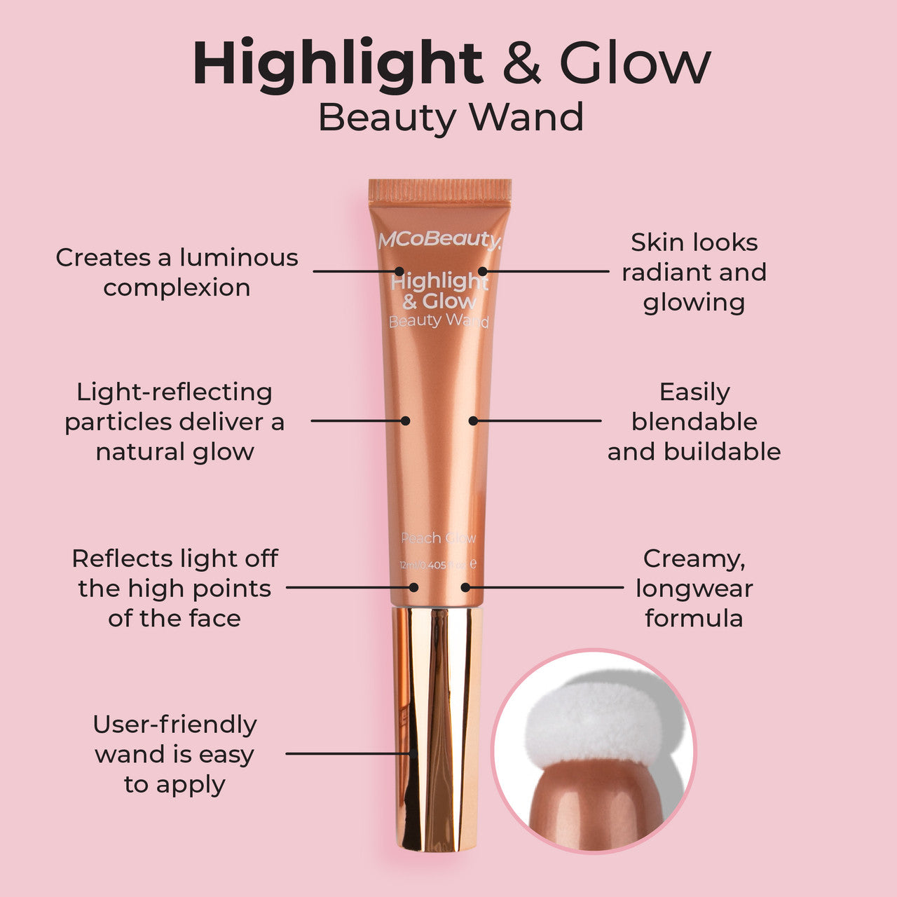 Highlight & Glow Beauty Wand Peach Glow