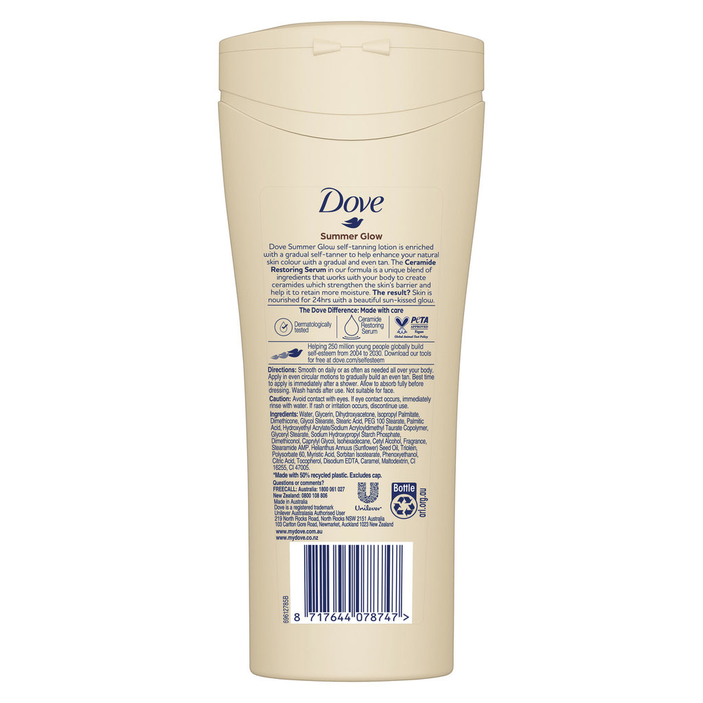 Dove Summer Glow Gradual Tan Body Lotion Medium To Dark  400ml
