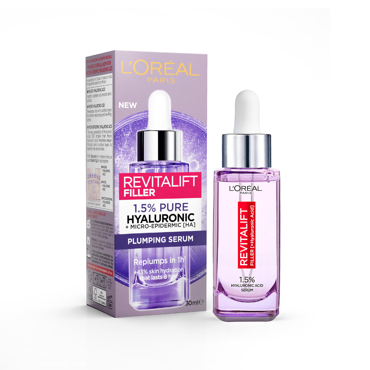 L'Oréal Paris Revitalift Filler 1.5% Pure Hyaluronic Acid Serum 30mL