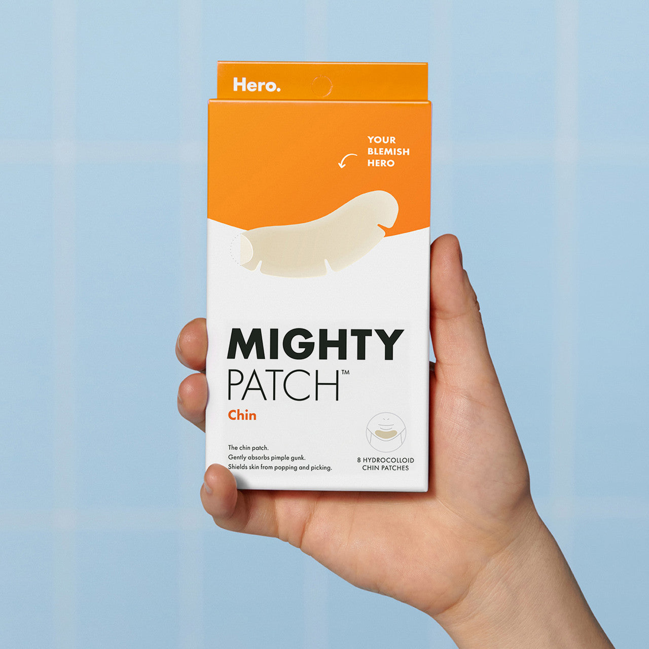 Hero Mighty Patch Chin Pimple Patches | Contour To Face | Large Patch | 8 pack