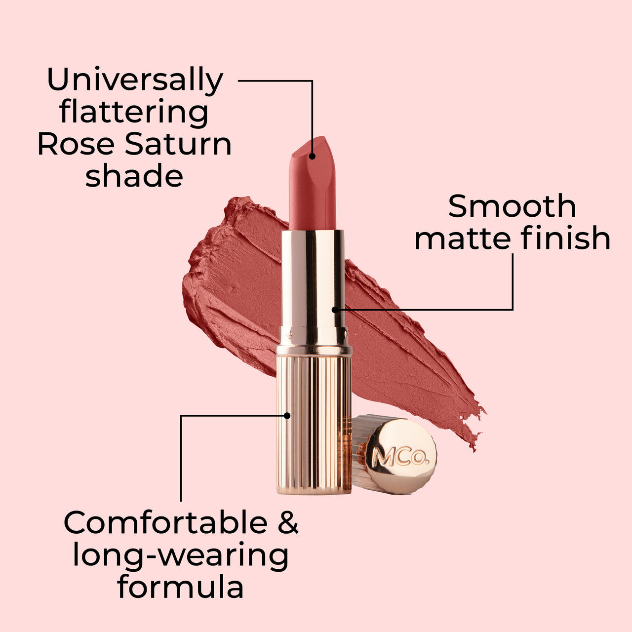 Creme Matte Luxe Lipstick - Rose Saturn