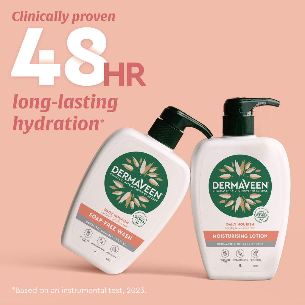 DermaVeen Daily Nourish Moisturising Lotion for Dry & Sensitive Skin 1L