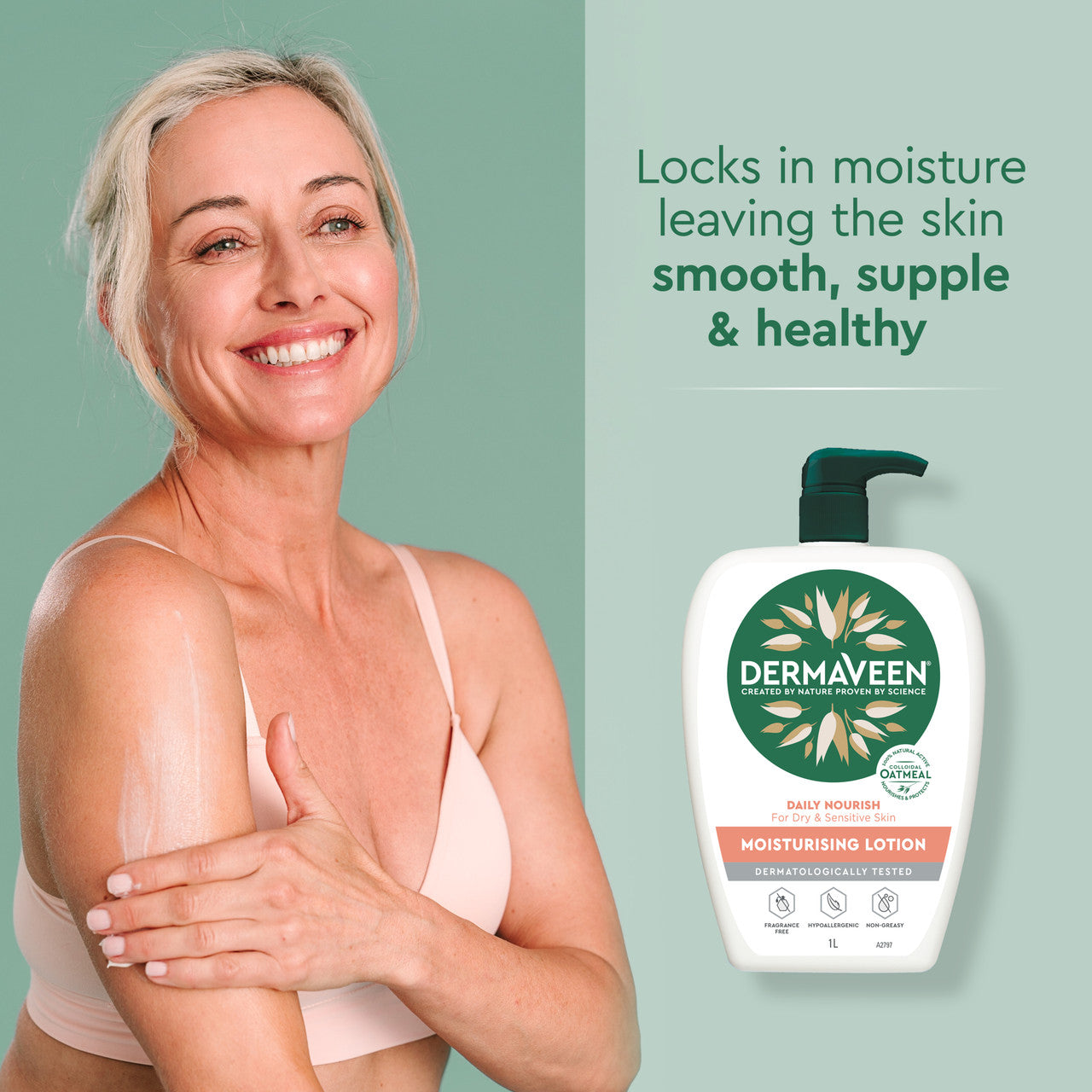 DermaVeen Daily Nourish Soap-Free Wash for Dry & Sensitive Skin 1L