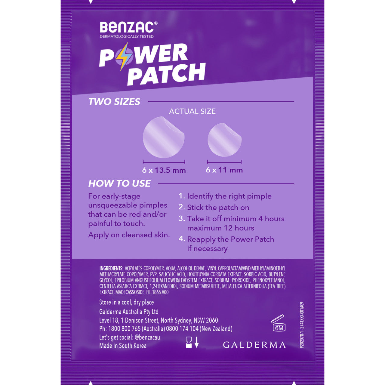 Benzac 3-in-1 Power Patch, Salicylic Acid Pimple Patches, For All Skin Types