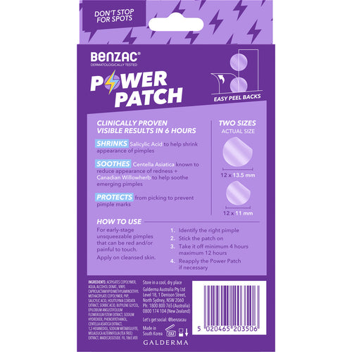 Benzac 3-in-1 Power Patch, Salicylic Acid Pimple Patches, For All Skin Types