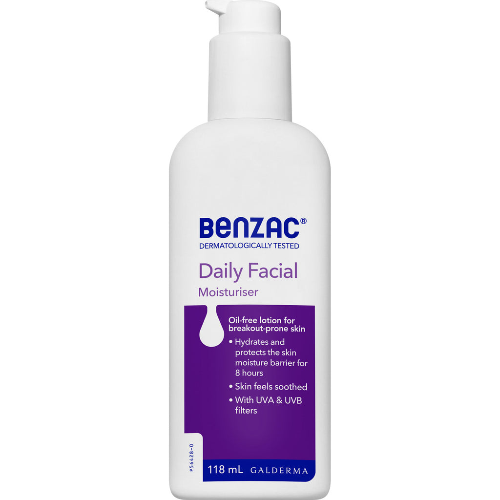 Benzac Daily Facial Moisturiser 118mL, For All Skin Types