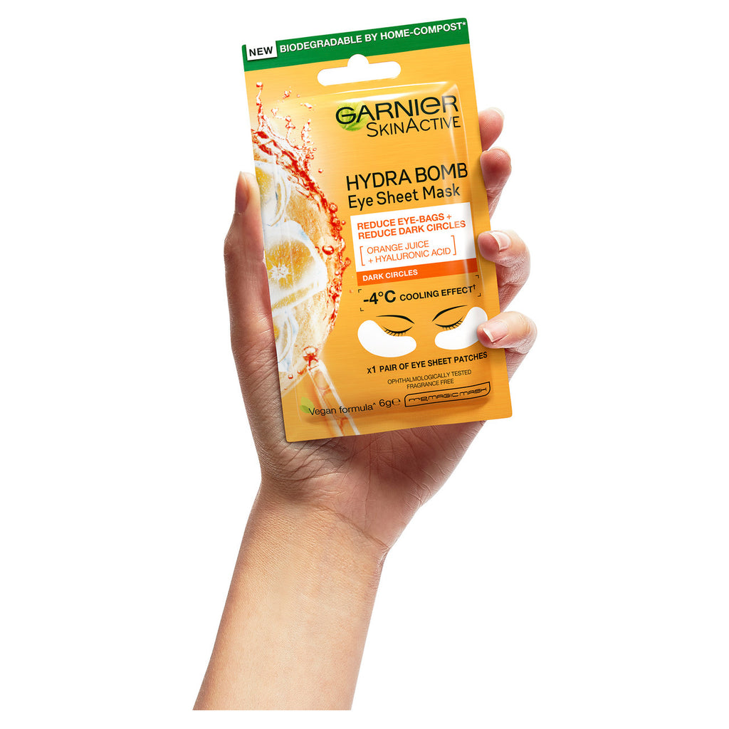 Garnier Hydra Bomb Hyaluronic Acid + Orange Extract Eye Sheet Mask  6g
