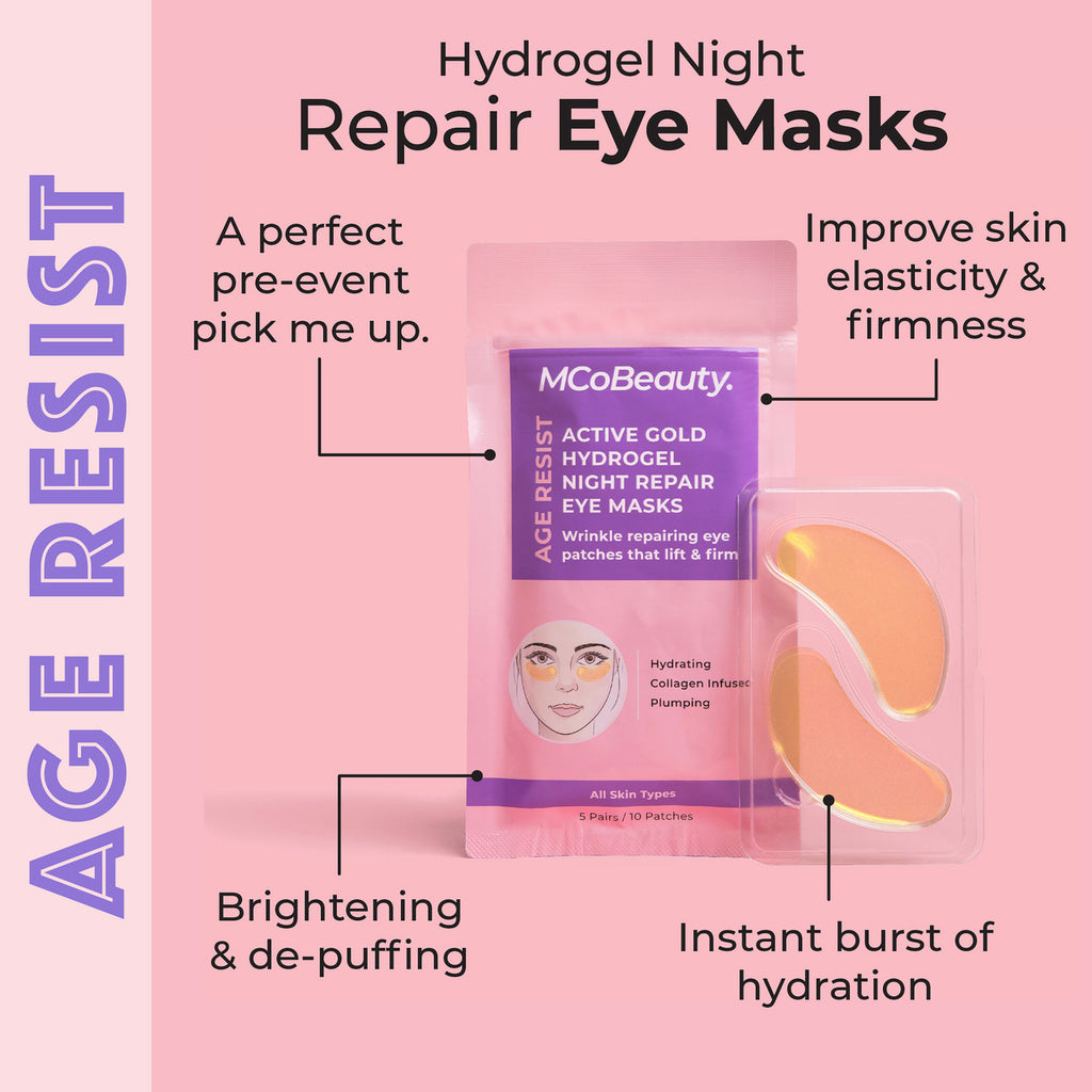 Age Resist Active Gold Hydrogel Night Repair Eye Masks - 5 Pairs