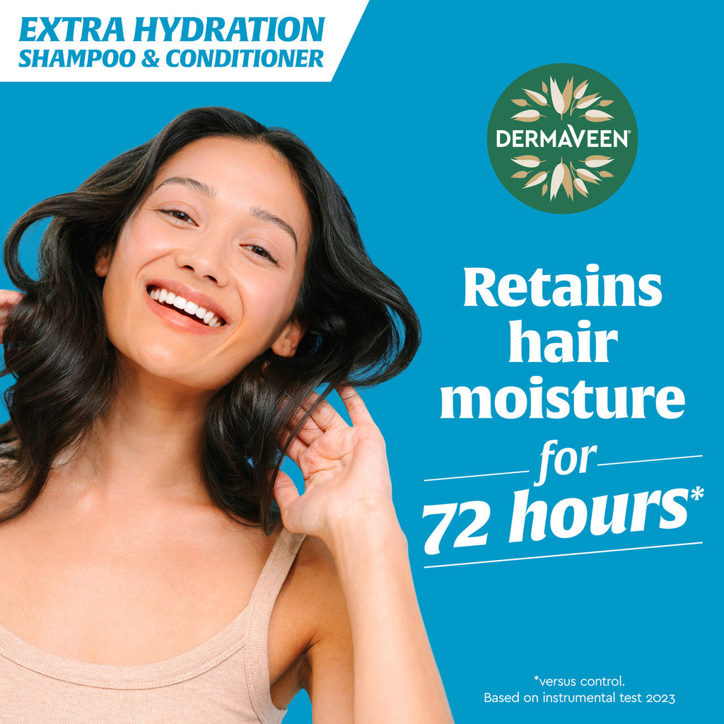 DermaVeen Hair + Scalp Extra Hydration Shampoo For Sensitive Scalps and Dry Hair 500mL