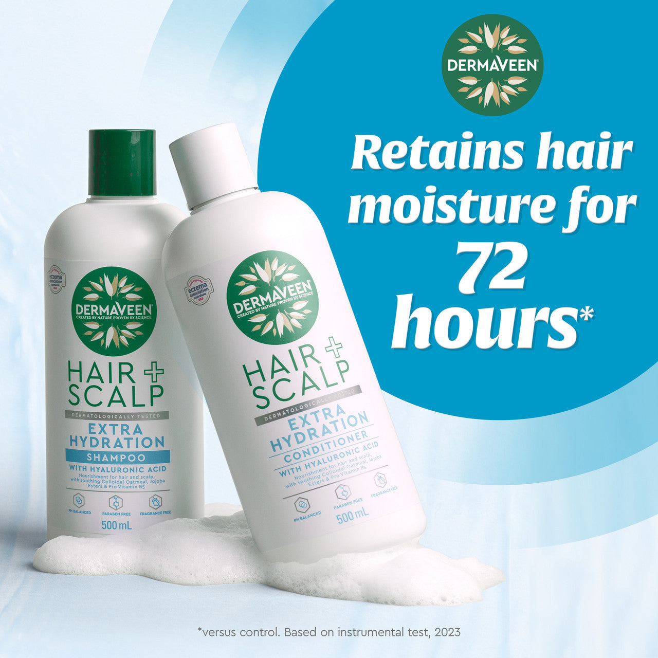 DermaVeen Hair + Scalp Extra Hydration Conditioner For Sensitive Scalps and Dry Hair 500mL