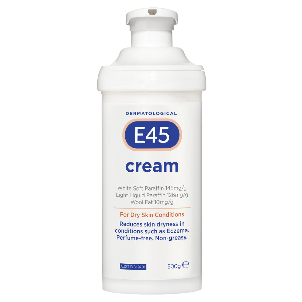 E45 Moisturising Cream for Dry Skin and Eczema 500g Pump