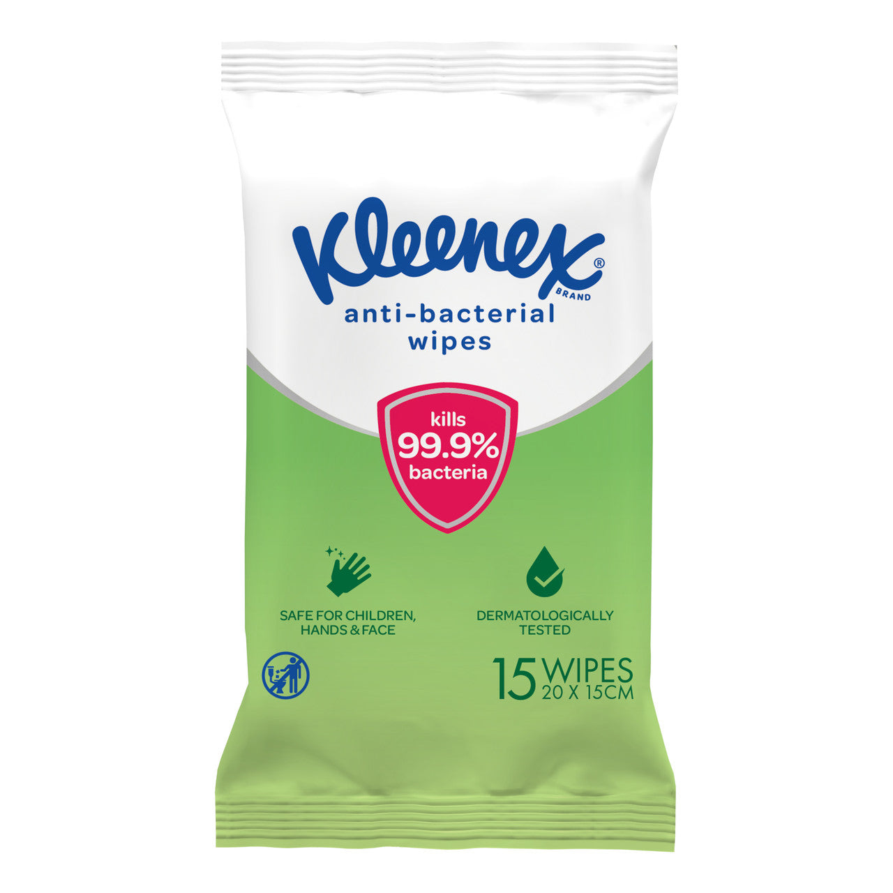 Kleenex Anti-Bacterial To-Go Wipes 15 Pack