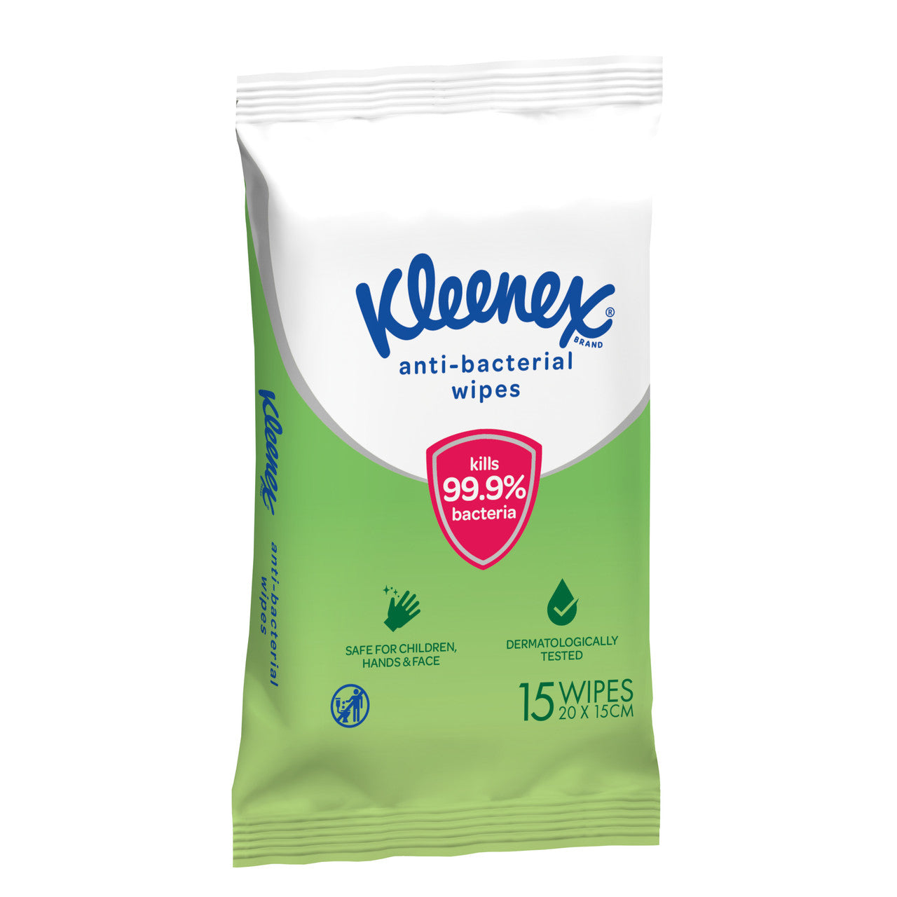 Kleenex Anti-Bacterial To-Go Wipes 15 Pack