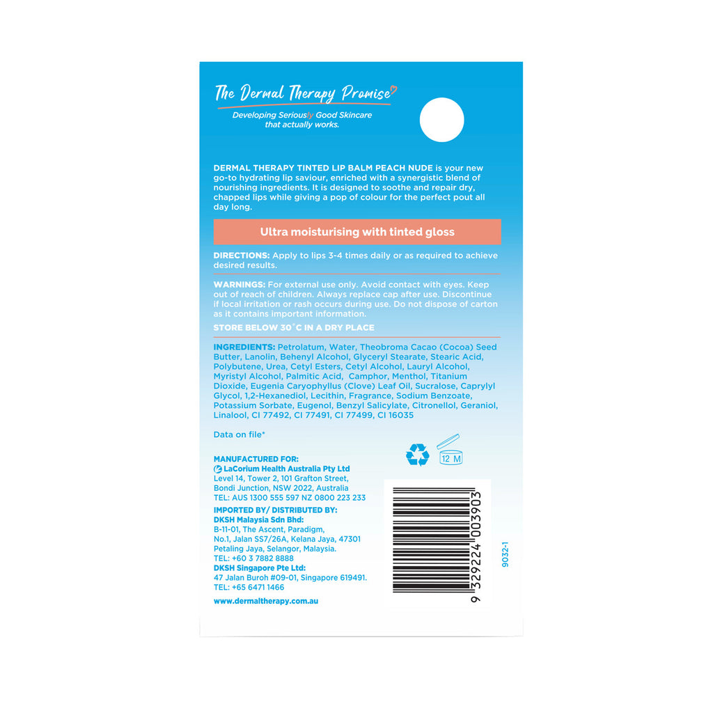 Dermal Therapy Tinted Lip Balm - Peach Nude 8 g