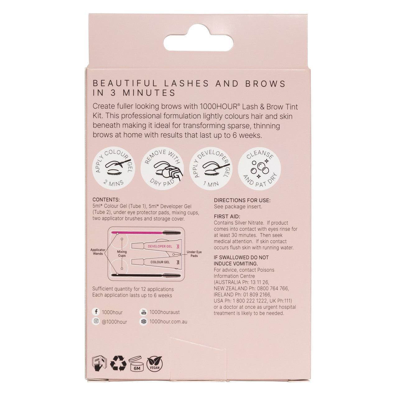 1000HOUR Lash & Brow Tint Kit - Dark Brown