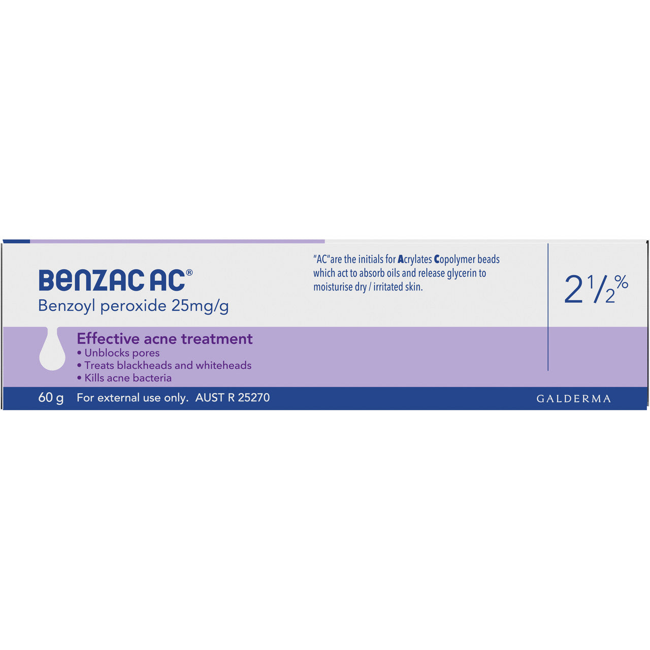 Benzac AC Mild Strength 2.5% Acne Gel 60g, Acne Treatment