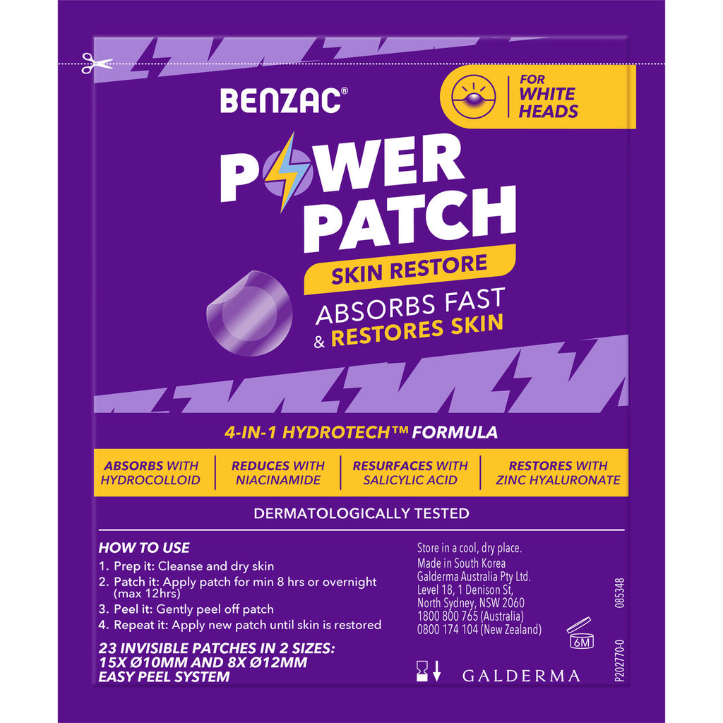Benzac Power Patches Skin Restore, Hydrocolloid Pimple Patches, For All Skin Types