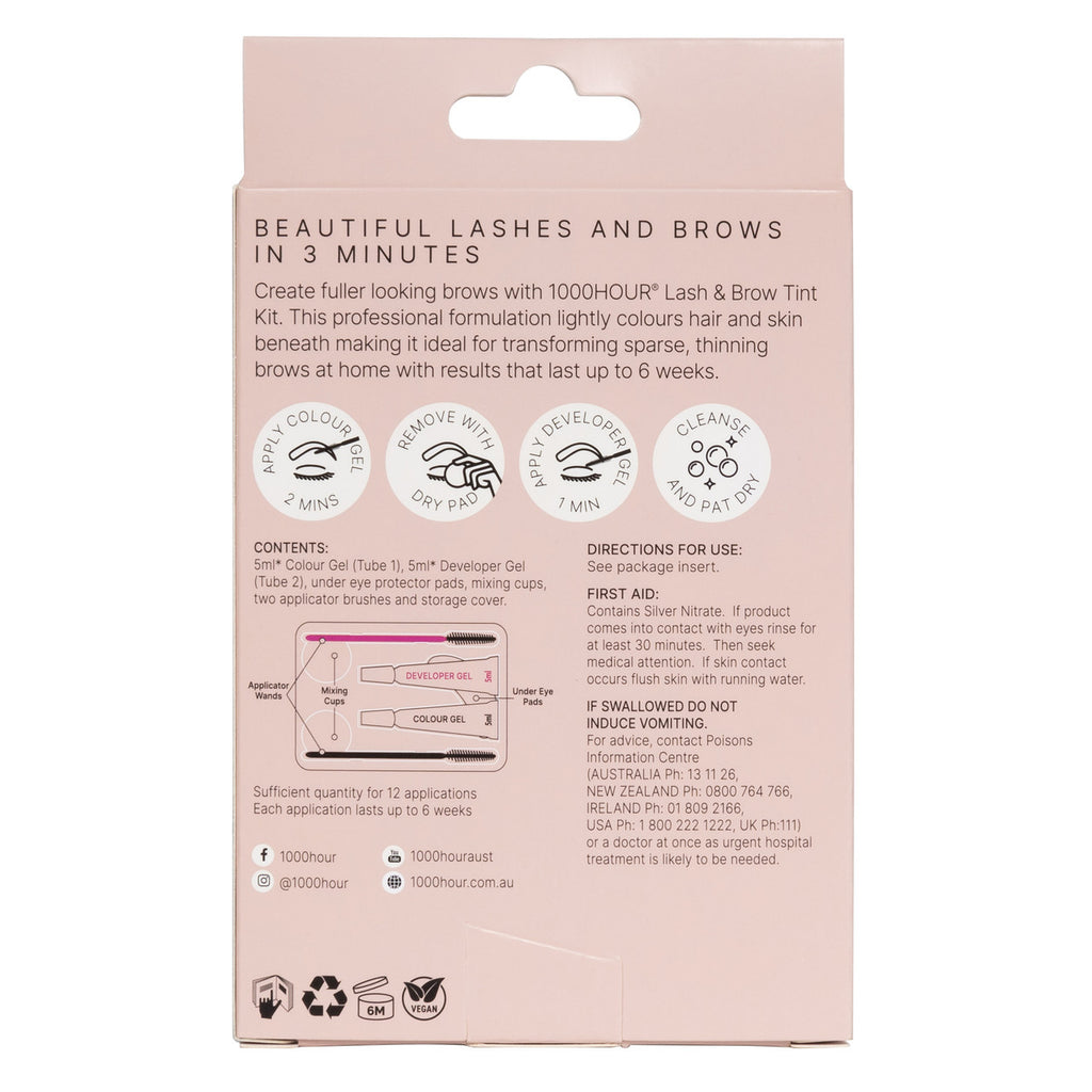 1000HR LASH & BROW TINT KIT NON PEROXIDE - BLACK