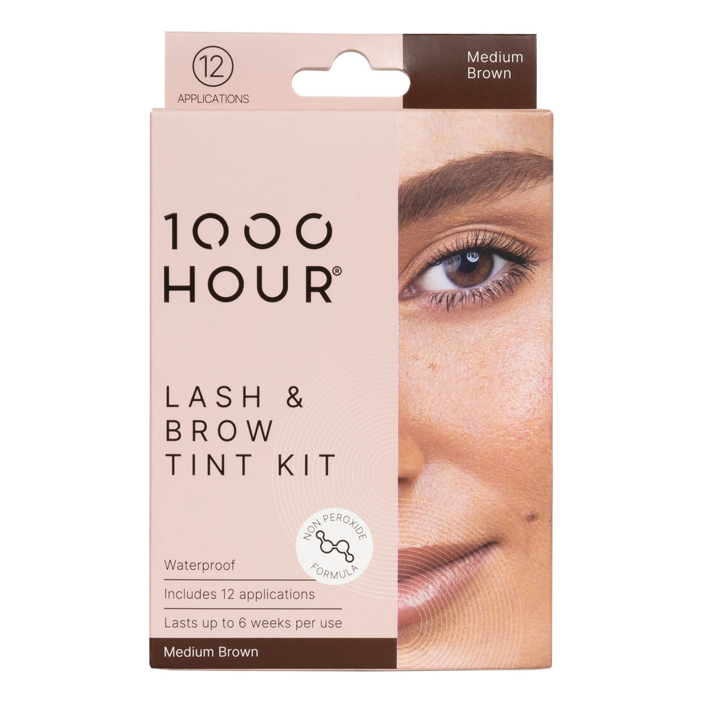 1000HR LASH & BROW TINT KIT NON PEROXIDE - MEDIUM BROWN