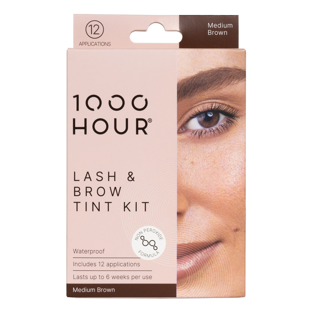 1000HR LASH & BROW TINT KIT NON PEROXIDE - MEDIUM BROWN
