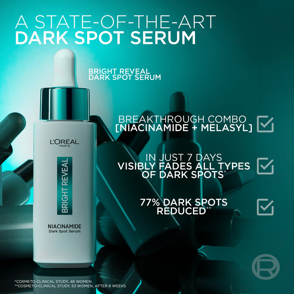 L'Oréal Paris Bright Reveal 10% [Niacinamide + Melasyl + Amino-Sulfonic Acid] Dark Spot Face Serum 30ml 