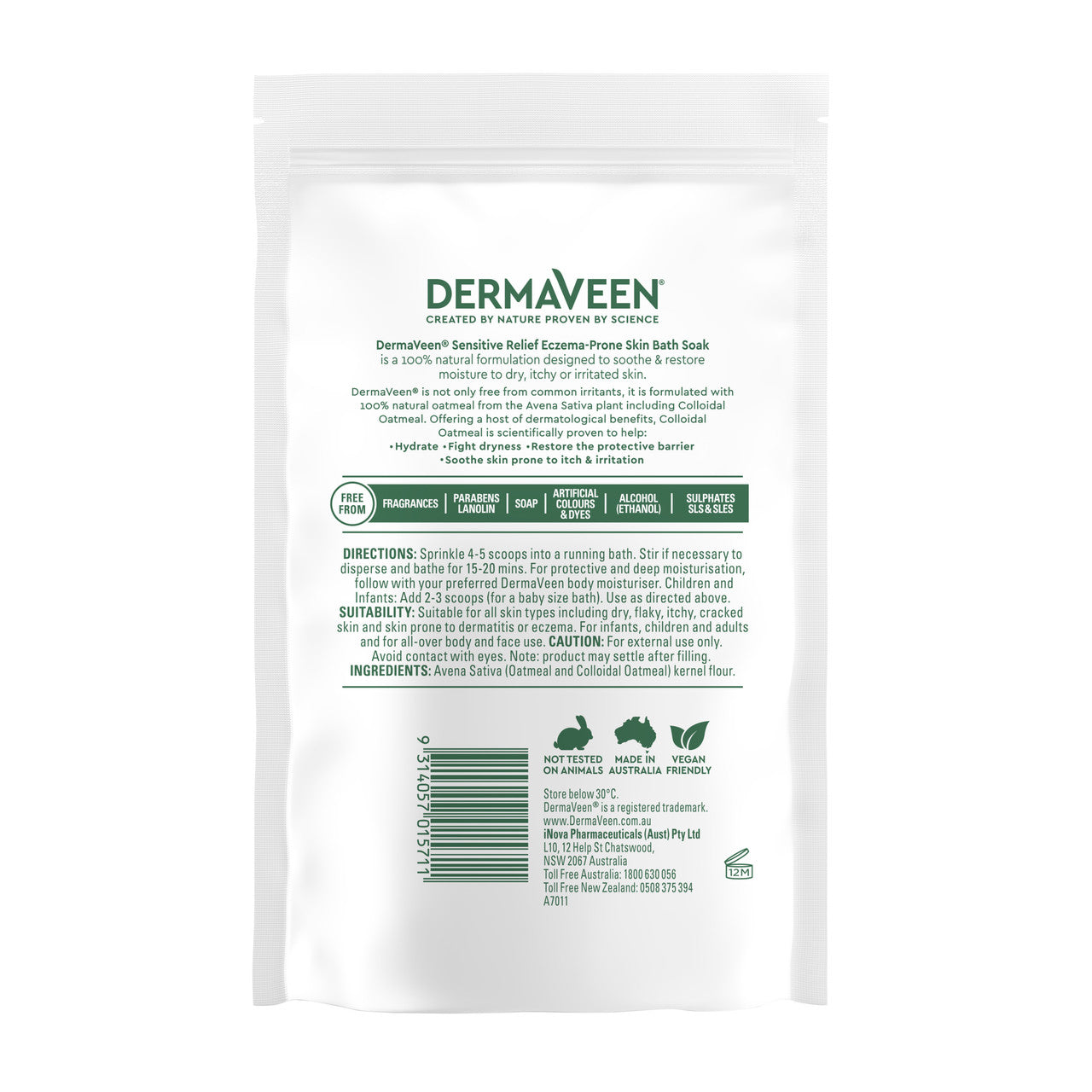DermaVeen Sensitive Relief Eczema-Prone Skin Bath Soak 200g
