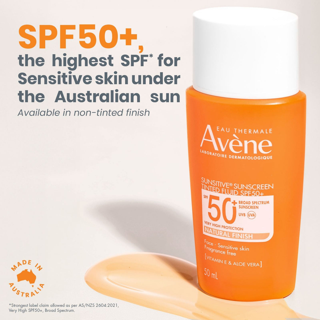 Avène Sunsitive®  Sunscreen Tinted Fluid SPF50+ 50ml